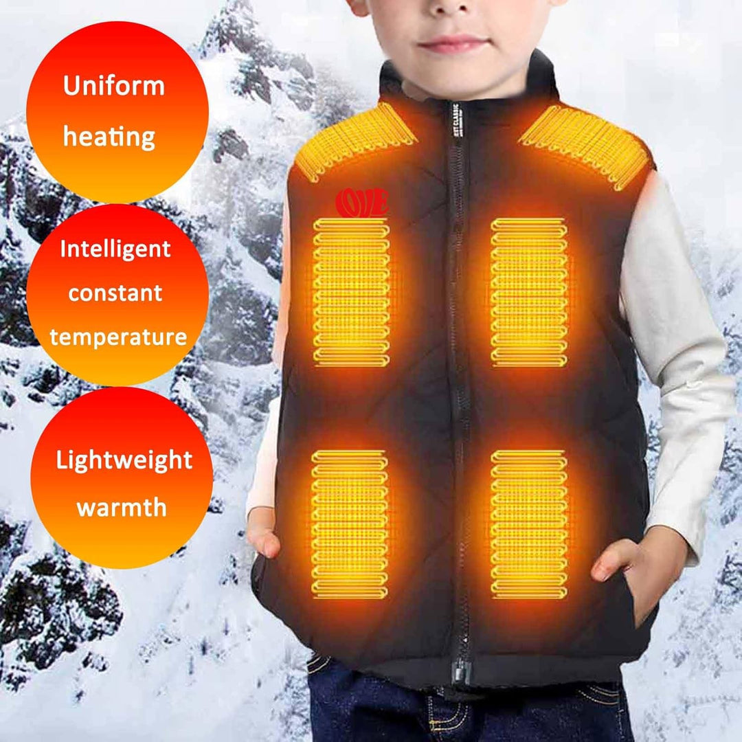 Battnot Heizweste Kinder Beheizbare Weste Kinder USB Lade Weste Elektrische Beheizte Weste Beheizbar