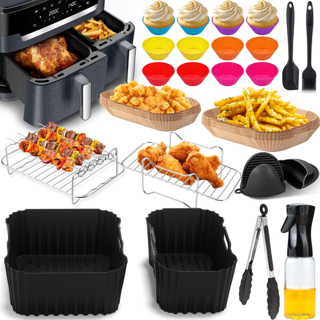 Tefal Heissluftfritteuse Zubehör - Airfryer Zubehör für Tefal EY9018 Dual Easy Fry 8,3 L | EY942B Du