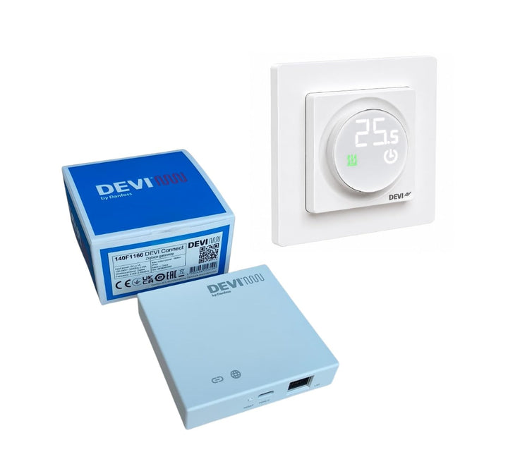 Set Devireg Display Connect Thermostat + Devi Connect Zigbee 140F1162 140F1166