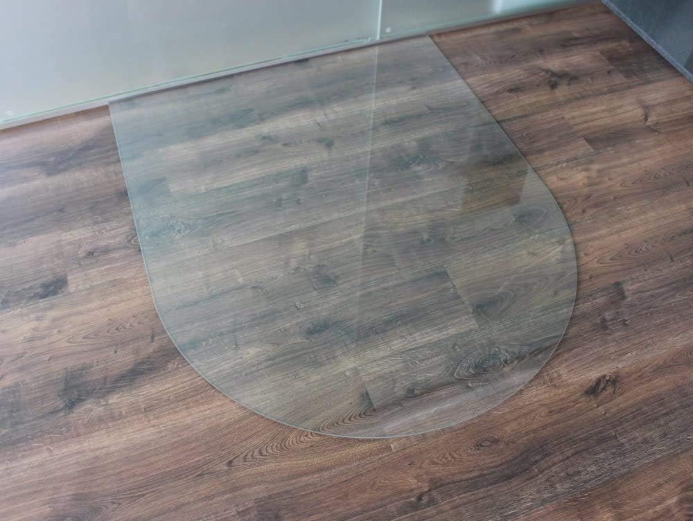 Rundbogen 120x140cm - XXL Funkenschutzplatte Klarglas Kaminbodenplatte Glasplatte Kaminofenunterlage