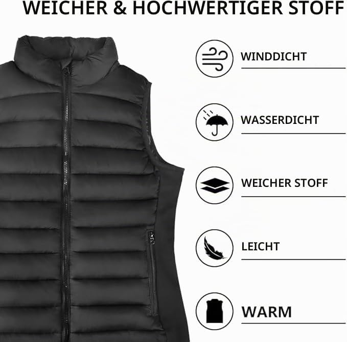 seenlast Beheizbare Weste, Heizweste Herren mit powerbank 10000 mAh, Weste Beheizbar Thermoweste Wär