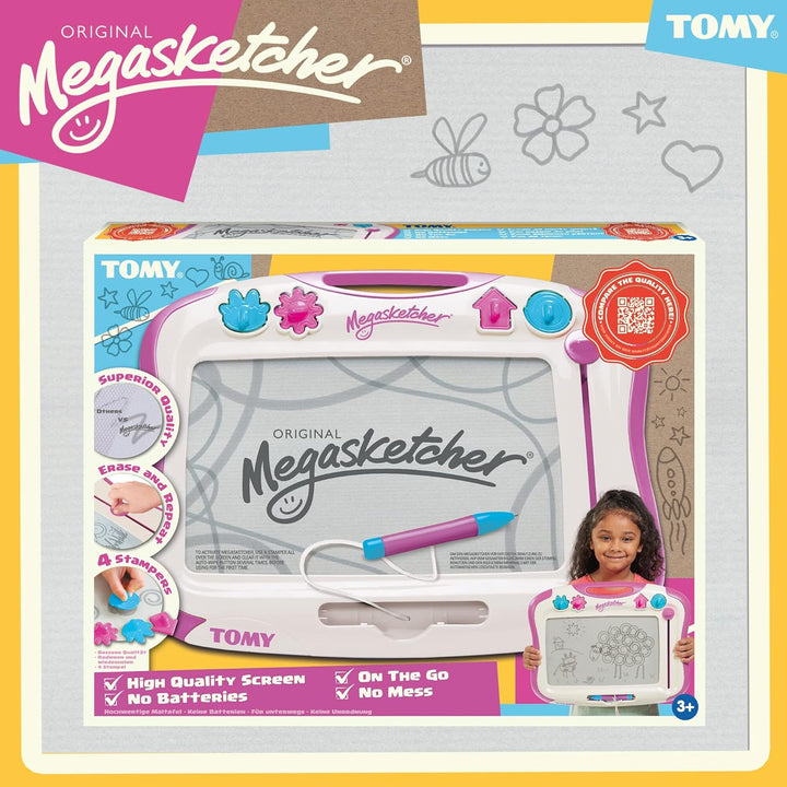 TOMY MegaSketcher Magnettafel für Kinder, Magnet Maltafel, Kinderspielzeug, Zaubertafel, fördert die