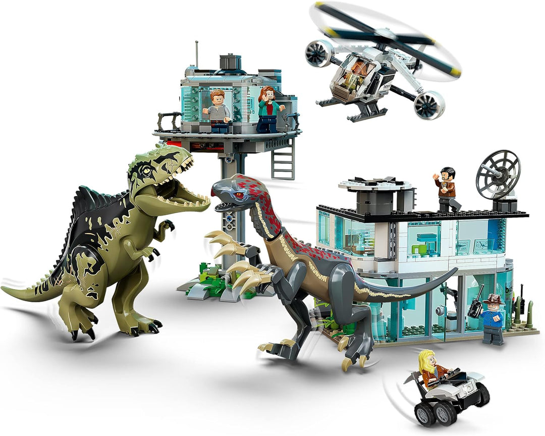 LEGO 76949 Jurassic World Giganotosaurus & Therizinosaurus Angriff, Dinosaurier Spielzeug mit Hubsch