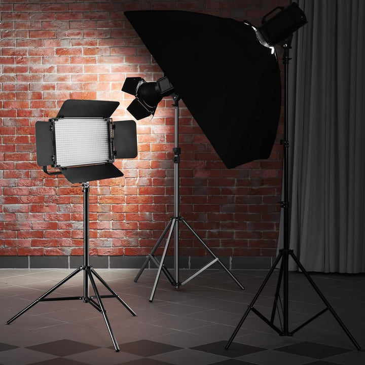Walimex pro Niova 600 Plus Daylight + WT-806 Lampenstativ – Set aus LED Videoleuchte Dauerlicht Fläc