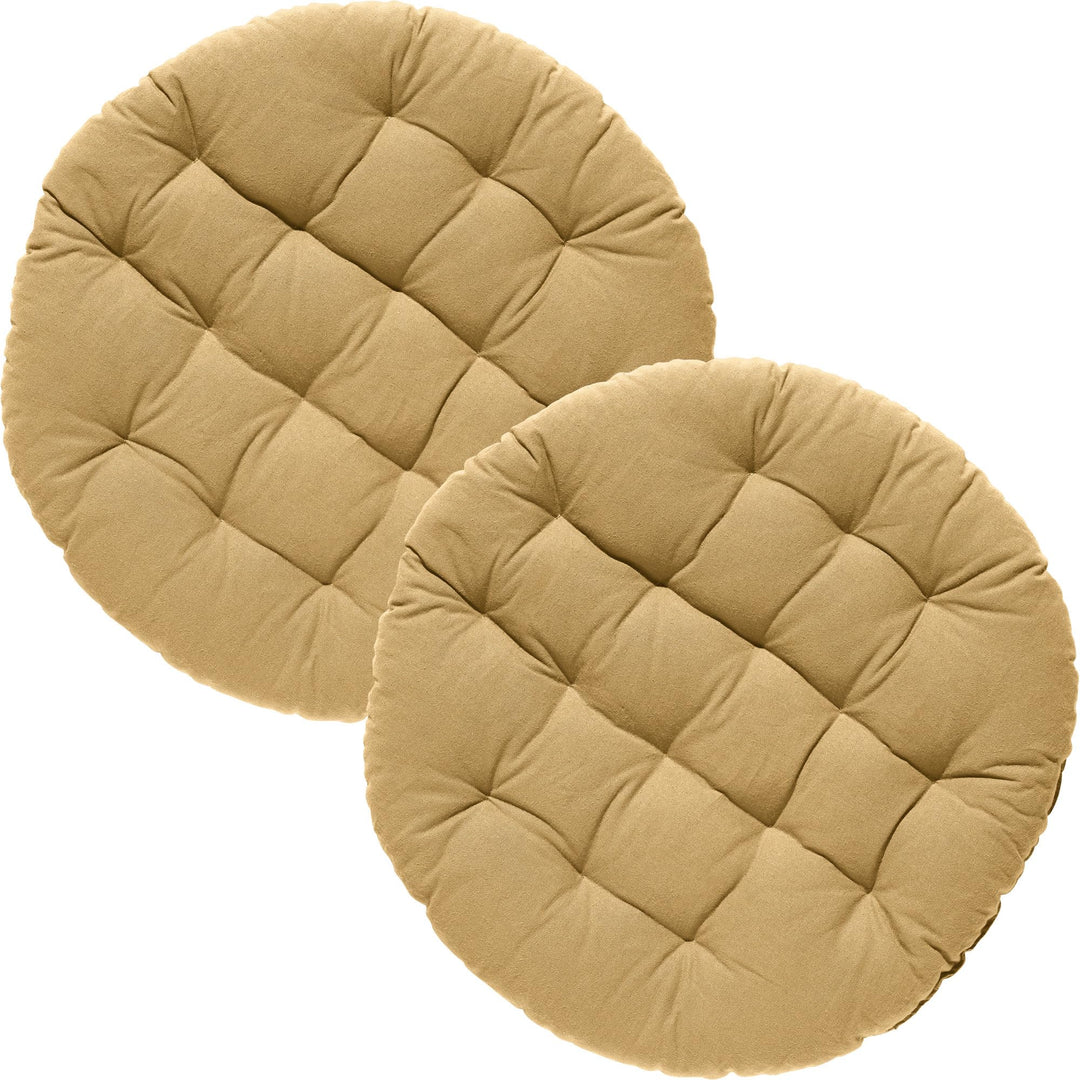 REDBEST Stuhlkissen, Stuhlauflage, Sitzkissen Uni 2er-Pack beige Grösse 37 Ø - gesteppt, mit glatten