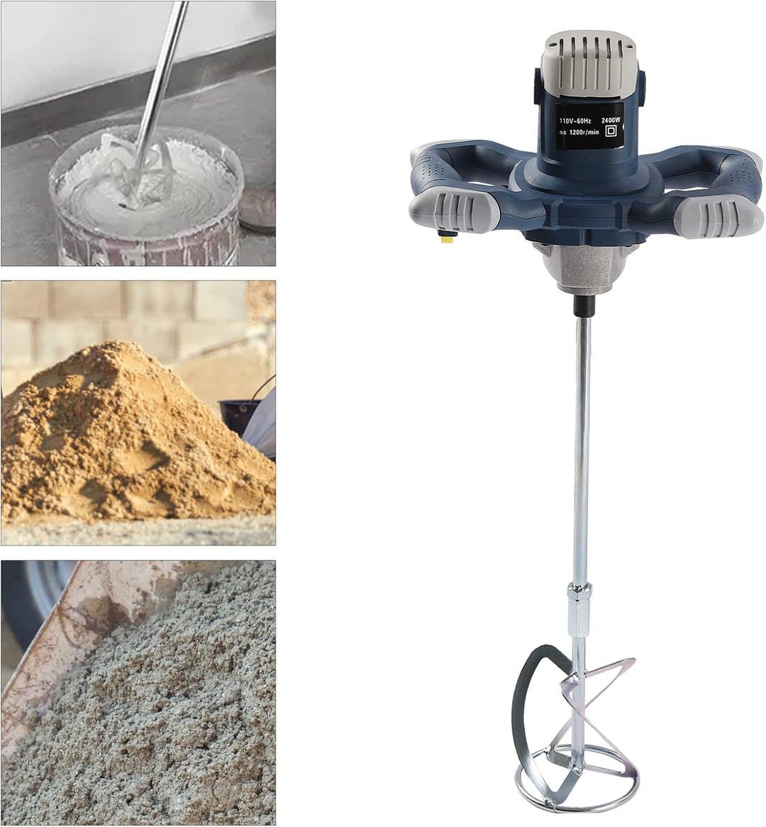 Profi Rührwerk 1400W Handrührwerk Trockenbaumörtelmischer für Kleber, Kitt, Zement Mörtelrührer Beto
