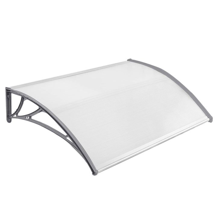 NAIZY 120 x 100cm Vordach für Haustür Pultbogenvordach Überdachung Haustür aus Polycarbonat und Alum