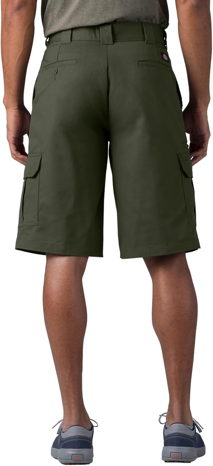 Dickies Flex Cargo-Shorts für Herren, 33 cm, lockere Passform. L Olivgrün V1, L Olivgrün V1
