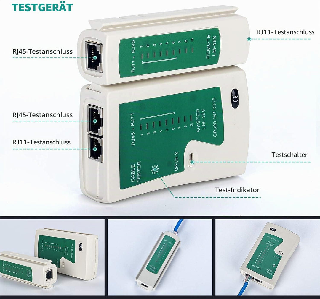 Spardar Netzwerk Werkzeug Set, professionelles 13-in-1-Netzwerk Reparaturwerkzeug mit Abisolierzange