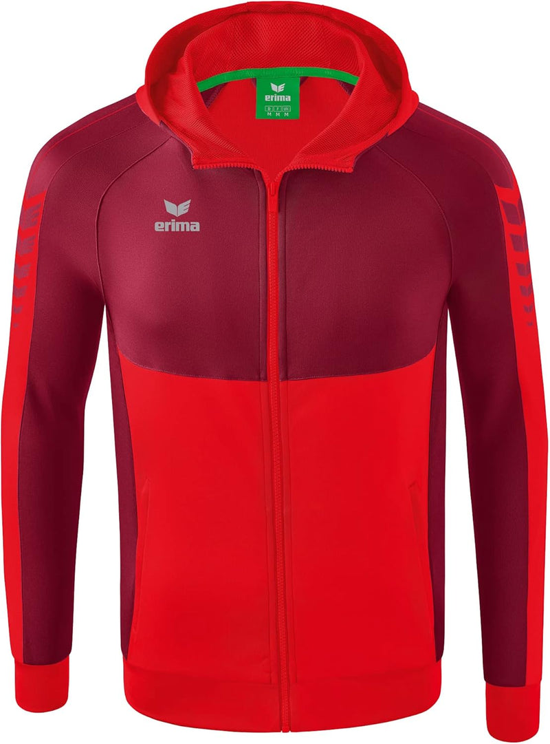 Erima Unisex Kinder Six Wings Trainingsjacke mit Kapuze 116 Rot/Bordeaux, 116 Rot/Bordeaux