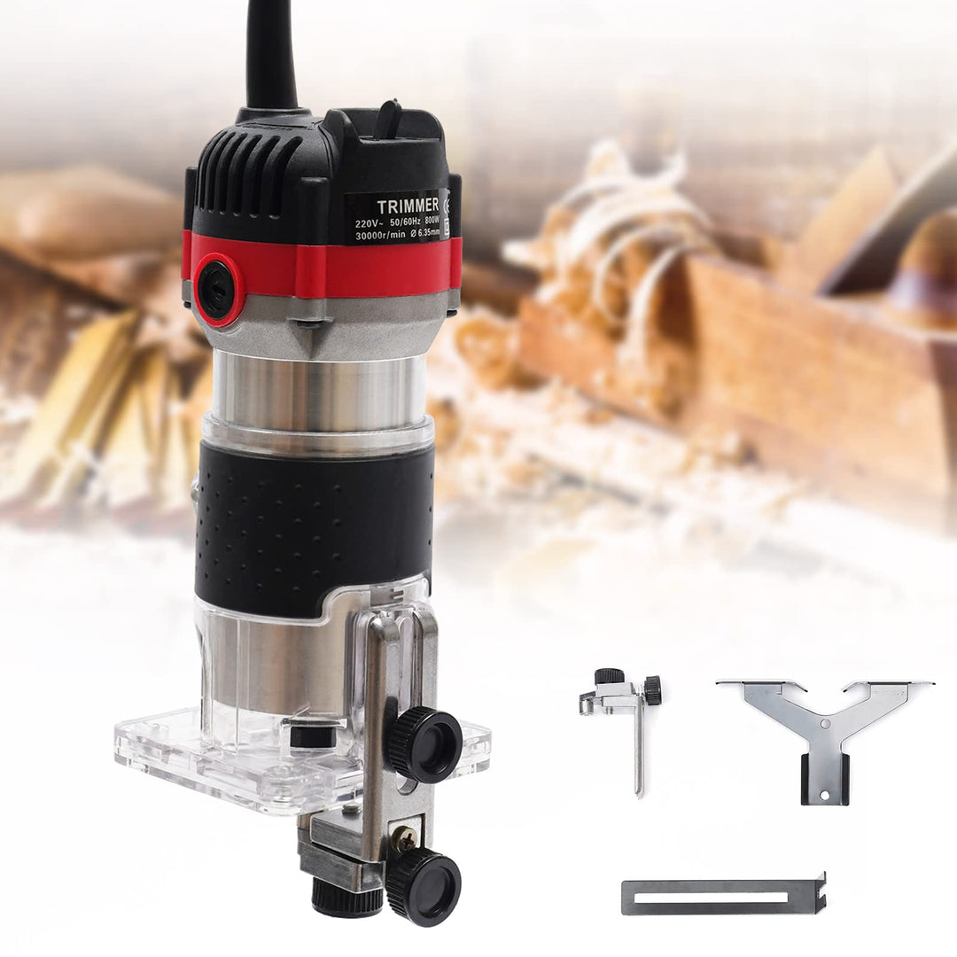 220V 30000RPM Oberfräse Trim Router - Elektrischer Hand Trimmer für 1/4" Holz. Kantenfräse mit 800W