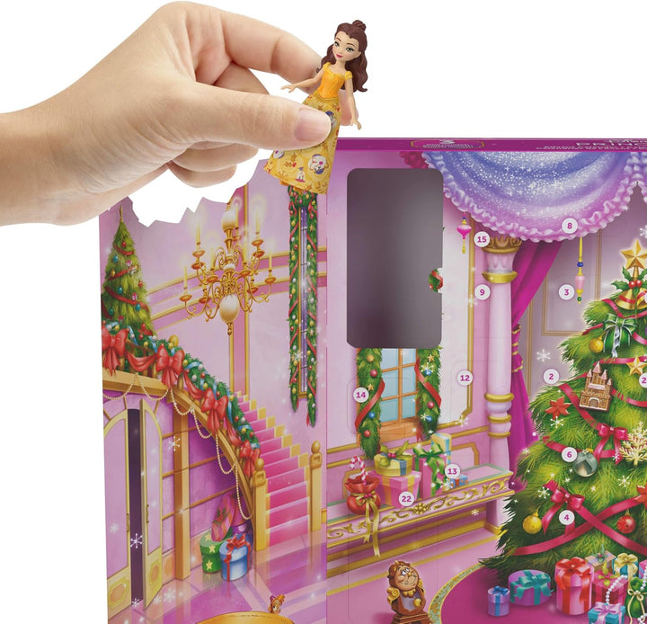 Mattel Disney Princess-Puppe Adventskalender mit 24 Tagen voller Überraschungen, enthält 3 kleine Pu