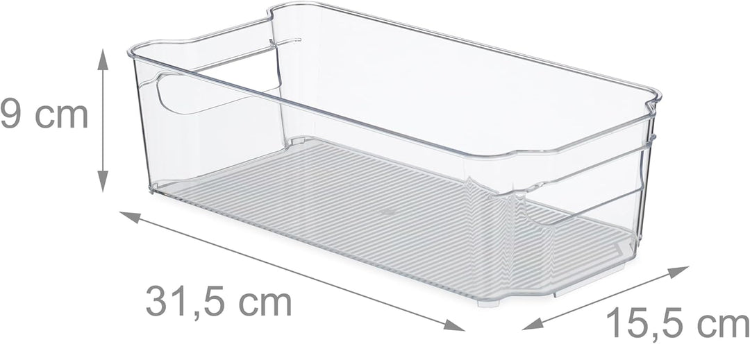 Relaxdays Kühlschrank Organizer, Aufbewahrung von Lebensmitteln, HxBxT: 9x31,5x15,5 cm, Küchenbox mi