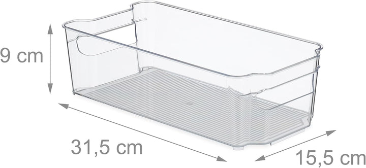 Relaxdays Kühlschrank Organizer, Aufbewahrung von Lebensmitteln, HxBxT: 9x31,5x15,5 cm, Küchenbox mi