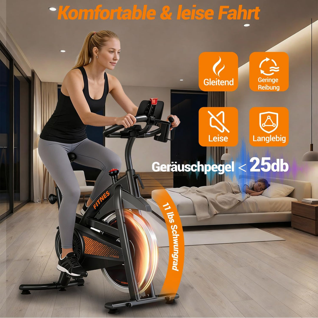 UMAY Heimtrainer Fahrrad Klappbar, Indoor Spinning Bike, Ergometer mit Pulsmessung & LED Display, Ho