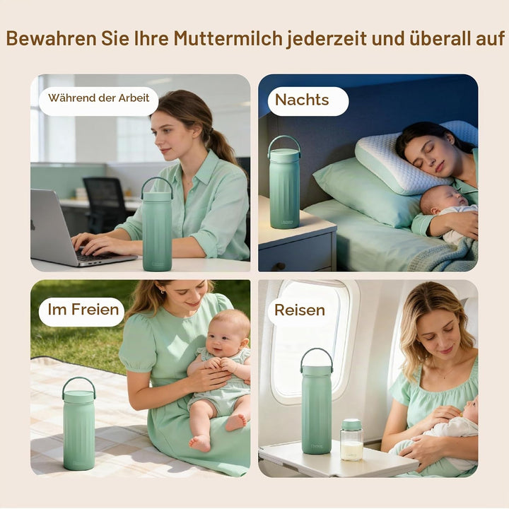 22oz Tragbare Brustmilchkühltasche für Unterwegs – Lebensretter mit 360° Rundumkühlung bis zu 24 Stu