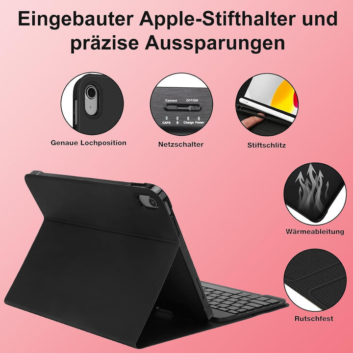 AVNICUD Tastatur für iPad 10 Generation 2022 10.9"/A16 11 Generation 2025 mit Touchpad, Hülle mit Ta