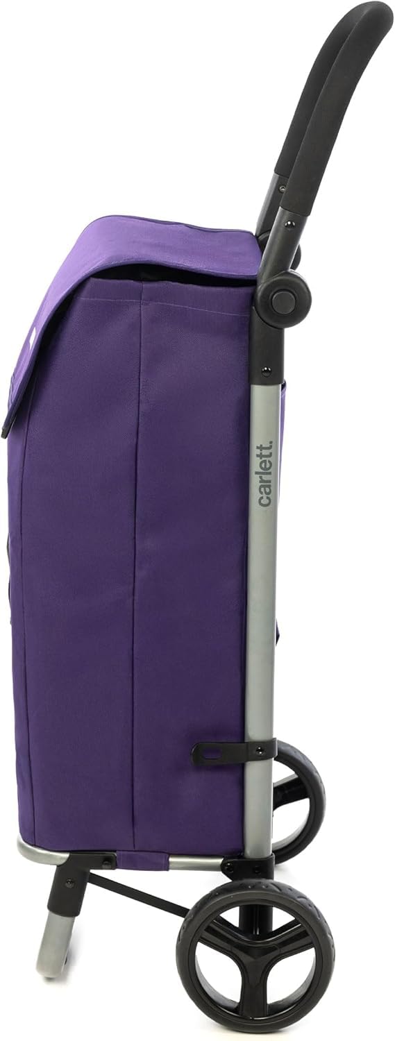 Carlett Einkaufstrolley mit 4 Rädern, faltbar, mit erweiterbarer und Abnehmbarer 60-L-Tasche, bis 25