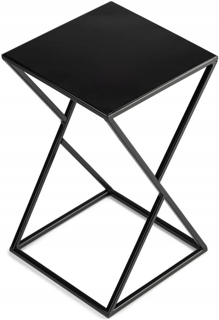HowHomely Blumenständer Metall 40 x 24 cm - Solider und Minimalistischer Blumenhocker - Schwarz Pfla