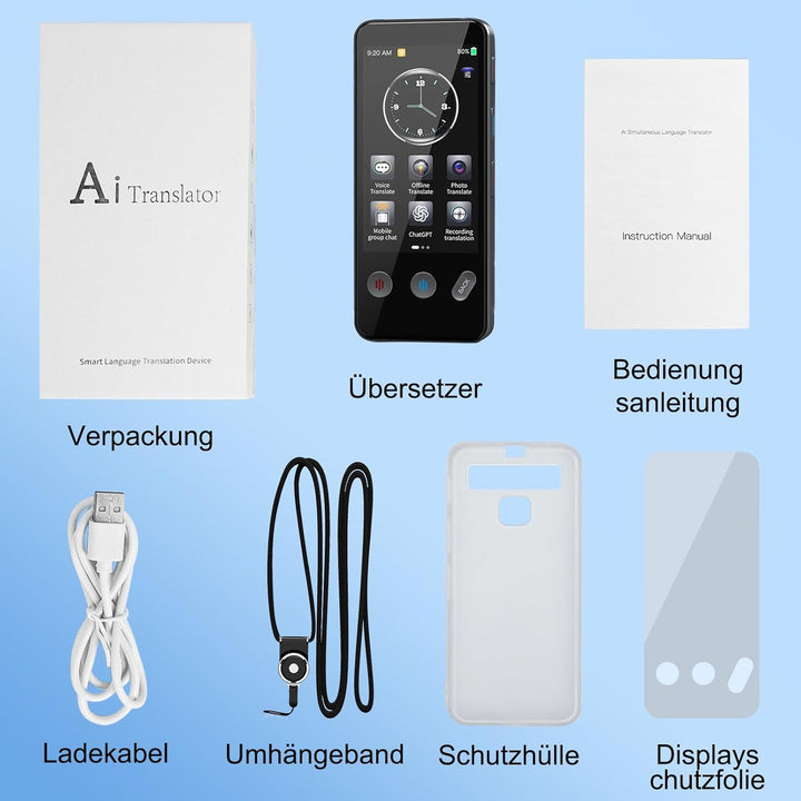 Sprachübersetzungsgerät, KI-Übersetzer, Echtzeitübersetzung in 143 Sprachen, Sprachübersetzer, Offli