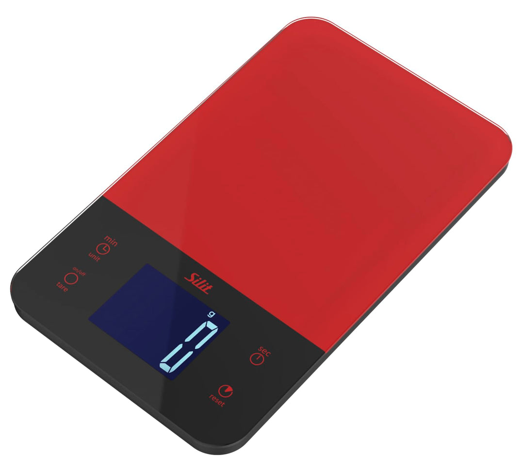 Silit Digitale Küchenwaage mit Tara, bis 5kg, Haushaltswaage mit Touch-Display, Küchenwaage digital,