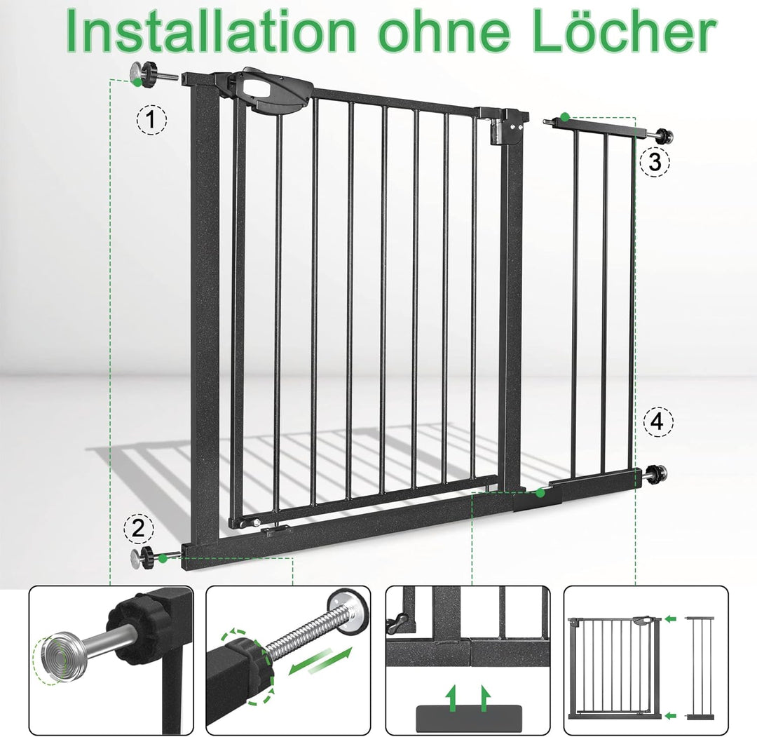 Türschutzgitter Treppenschutzgitter ohne Bohren, 85-95cm Kindergitter Treppenschutz Kinderschutzgitt
