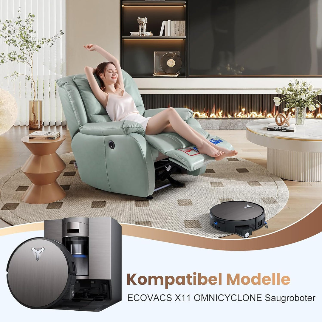 21 Stück Zubehör für Ecovacs X11 OMNICYCLONE Saugroboter, Ersatzteile mit 1 Hauptbürste, 4 Wattefilt
