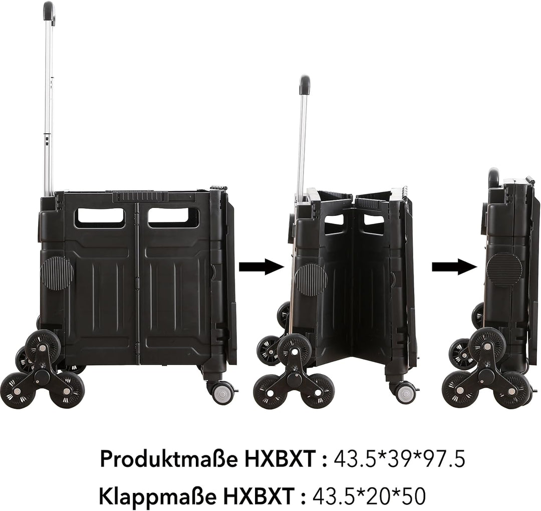 PUCHIKA Einkaufstrolley klappbar, Einkaufswagen Trolley, Einkaufstrolley mit Deckel, Shopping Trolle