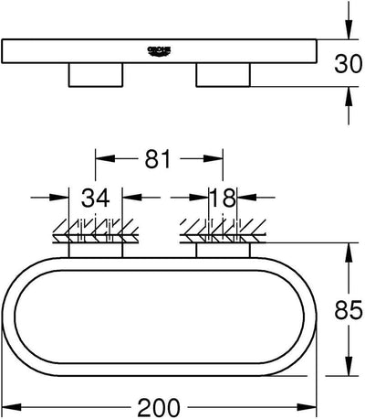 GROHE Selection, Accessoires - Handtuchring, Halter für Seifenschale und Duschablage, supersteel, 41