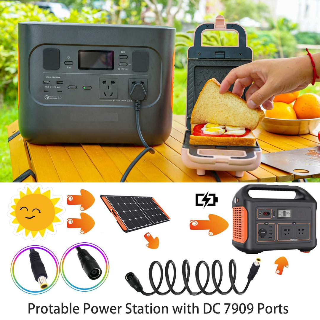 DC 8mm Solarpanel Verlängerungskabel 14AWG 5M mit DC 7909 zu 8020 Adapter Kompatibel mit Jackery Exp