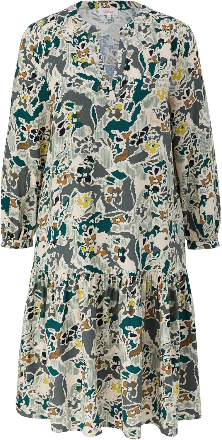 s.Oliver Damen 2138508 Kleid 34 Blue Green, 34 Blue Green