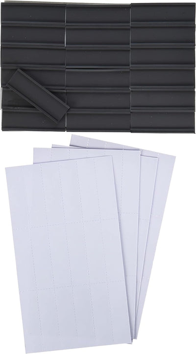 Legamaster 7-450400 Magnetische Etikettenträger für Whiteboards, 54 Stück, 20 x 60 mm, schwarz, 20 x