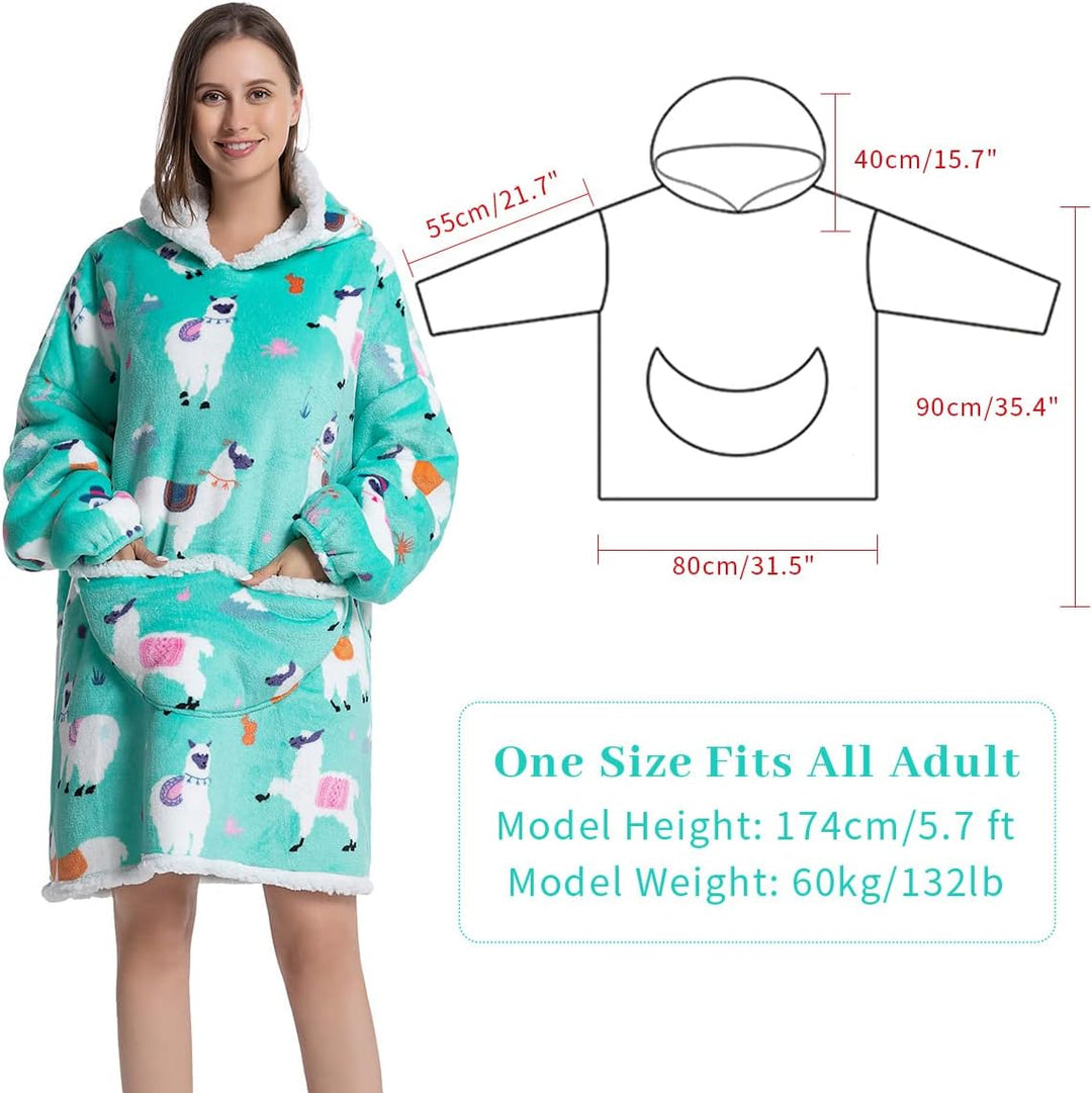 Wenlia Übergrosse Hoodie Sweatshirt für Erwachsene, Kinder, Kleinkinder, Sherpa Decke Sweatshirt Fla