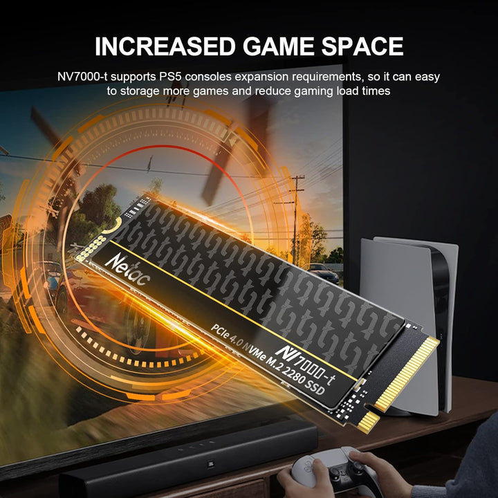 Netac NV7000-t 2 TB M.2 NVMe SSD, 2 TB, PCIe 4.0, 7.300 MB/s Lesen, 6.700 MB/s Schreiben, Internes S
