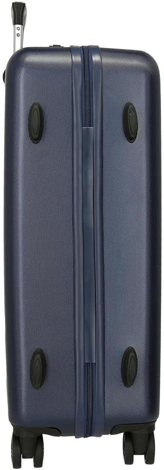 Movom Free Dots Kofferset Blau 55/68 cm Hartschalen ABS Kombinationsschloss 104 L 4 Doppelräder Hand