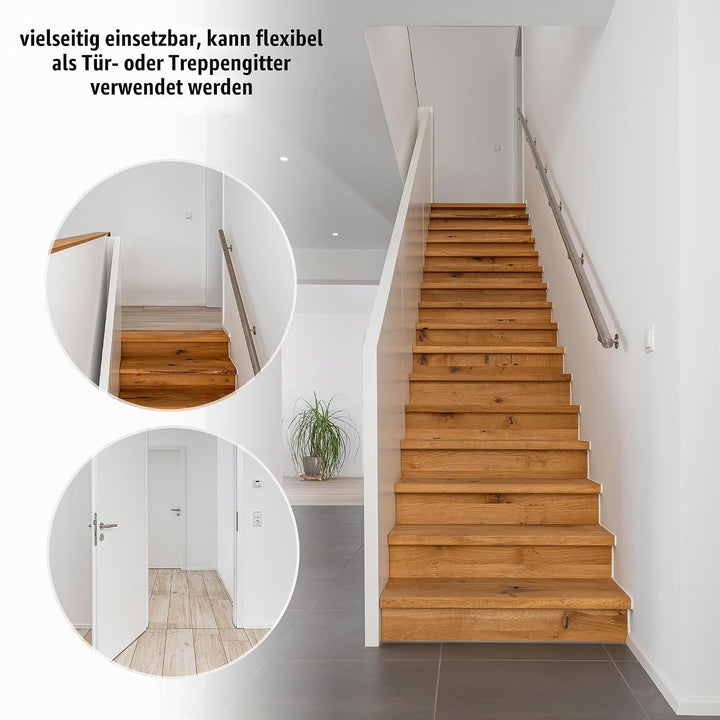 Türgitter und Treppenschutzgitter zum Klemmen oder Schrauben, Baukasten zum Zusammenbauen, ausziehba