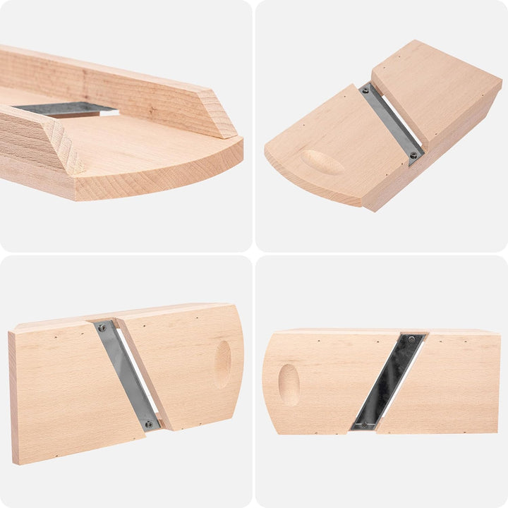 KADAX Gemüsehobel aus Holz, Krauthobel mit scharfen Edelstahlklingen, Gurkenhobel, traditioneller Ko