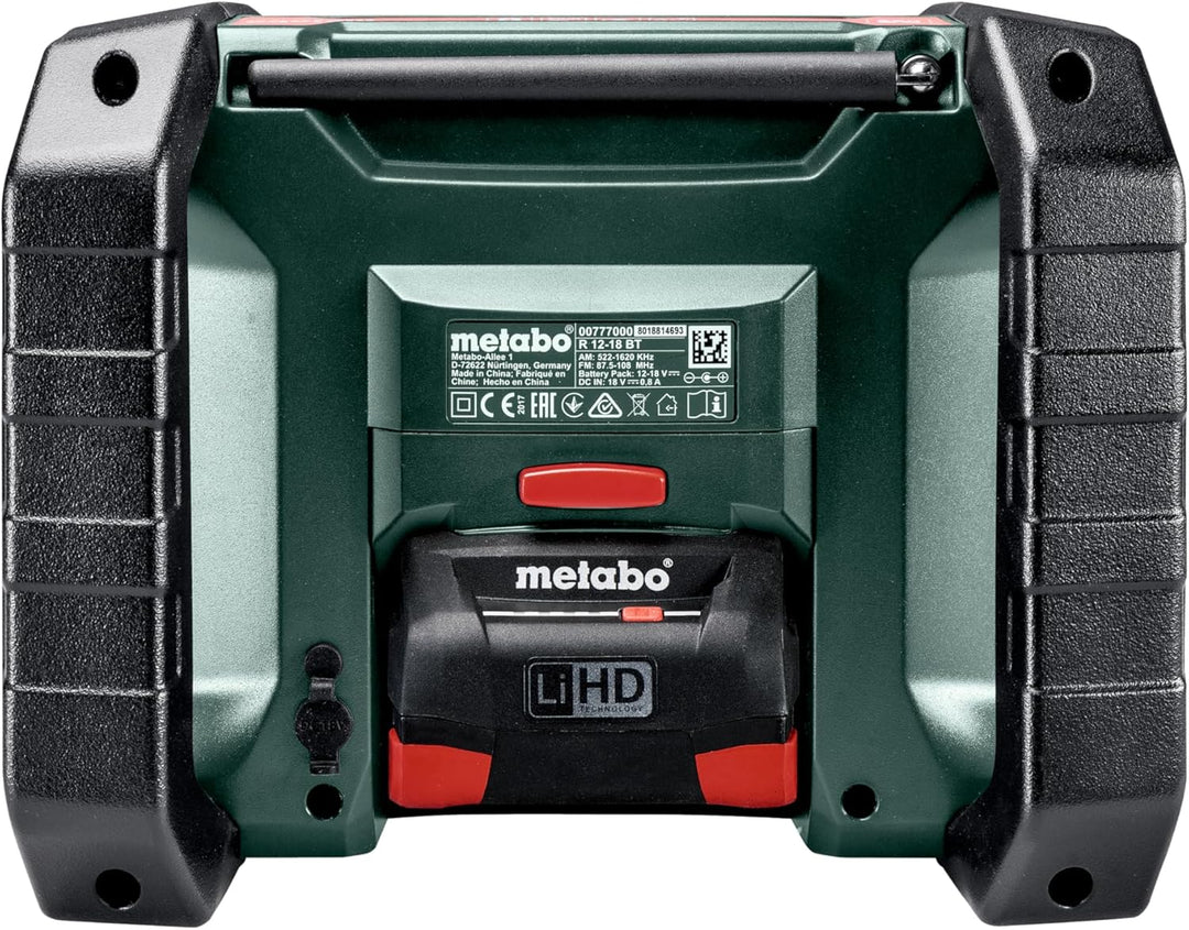 Metabo Akku Baustellenradio R 12-18 (DAB+, Bluetooth, ohne Akku, LCD Display, automatische Sendersuc