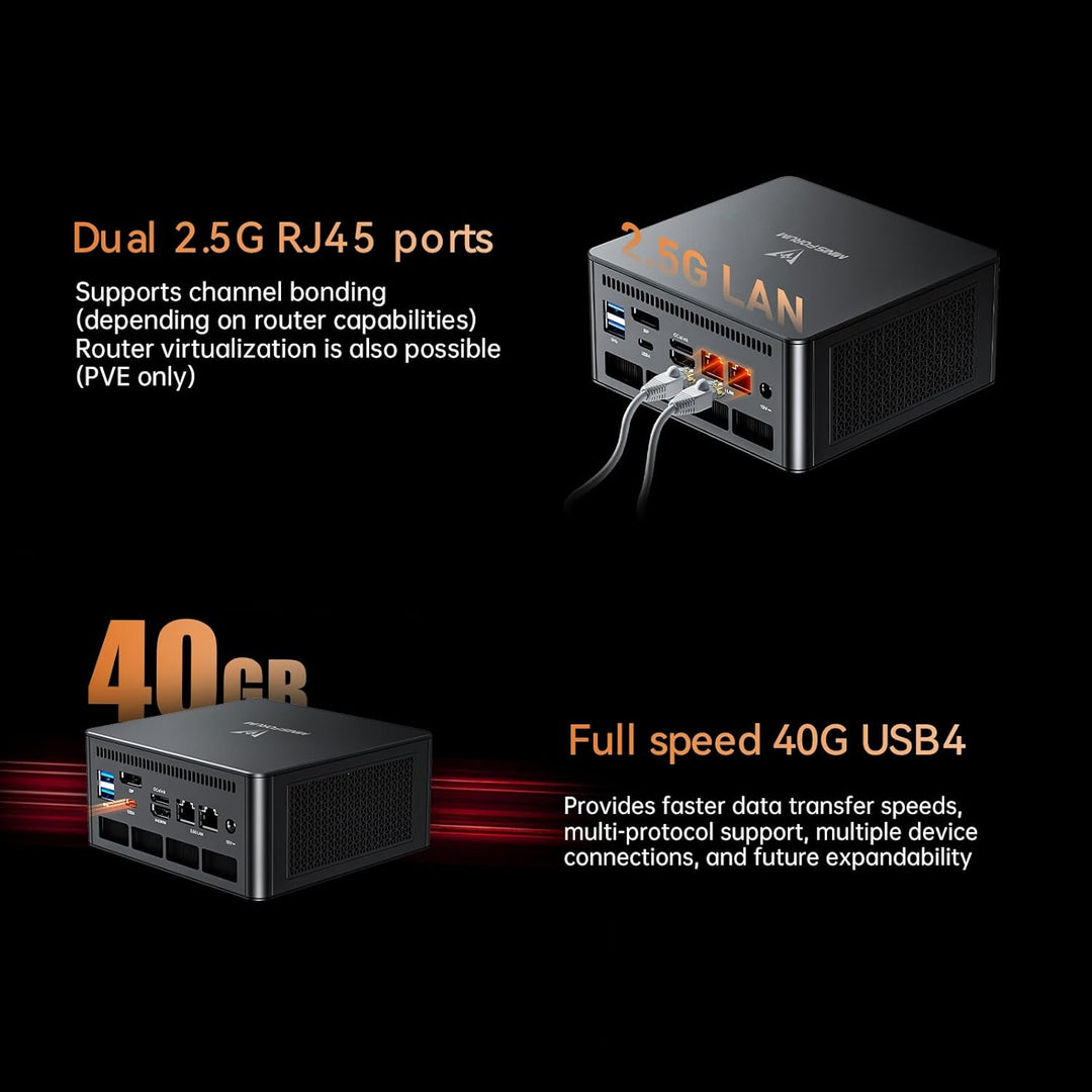 MINIS FORUM UM890 Pro Mini PC - AMD AI Ryzen 9 8945HS, 8 C/16 T, Radeon 780M GPU, 32GB DDR5 RAM, 1TB