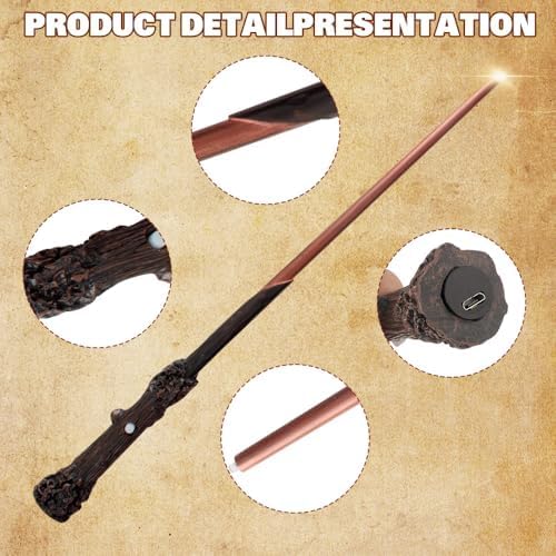 Harry Zauberstab Glühen, 39CM Zauberstab HPotter mit Licht, USB Aufladung Magic Zauberstäbe, Harry S