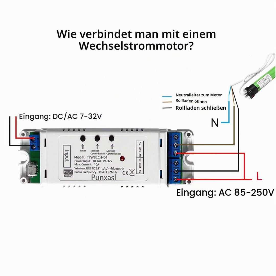Wifi Elektrischer Linearantriebsregler, 2 Kanäle DC 12 V 24 V Wifi Smart Relaisschalter 2CH 7-32V, 2