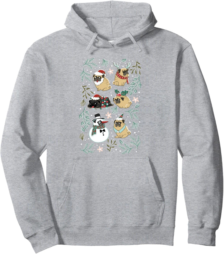Christmas Pugs Pullover Hoodie