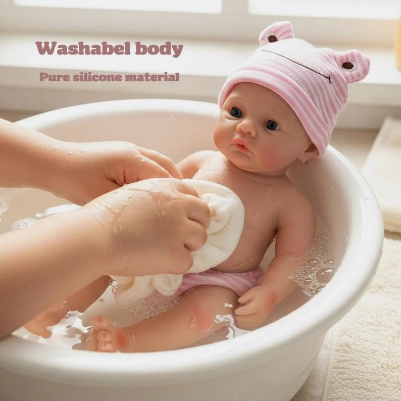 Zero pam Reborn Baby Vollsilikon Lebensecht 30CM Weiche Silikon Baby Mädchen, Babypuppen Wie Echt, R