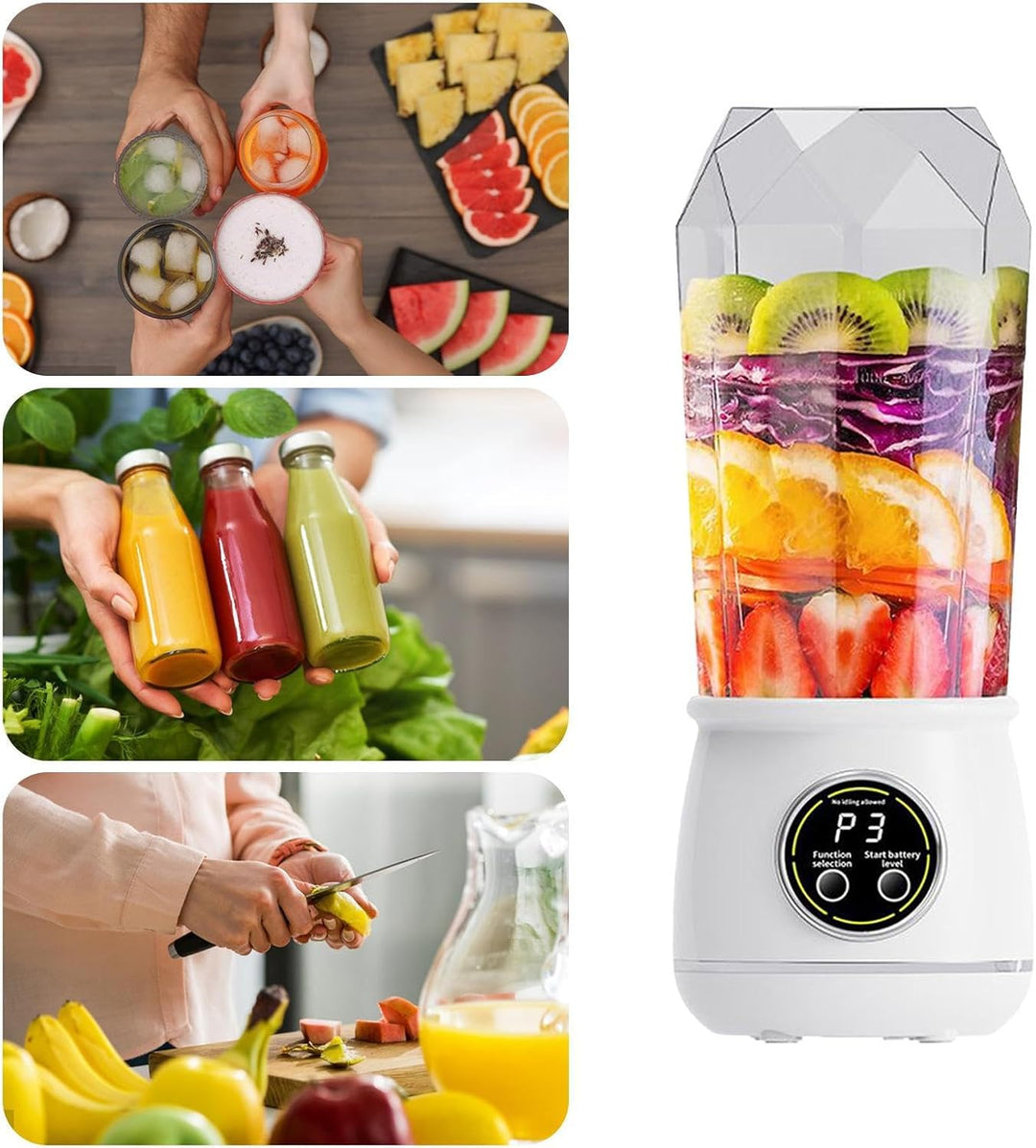 Kabelloser Und Tragbarer Mixer - 550 ml Auslaufsicherer Kabelloser Leistungsstarker Mixer für Shakes