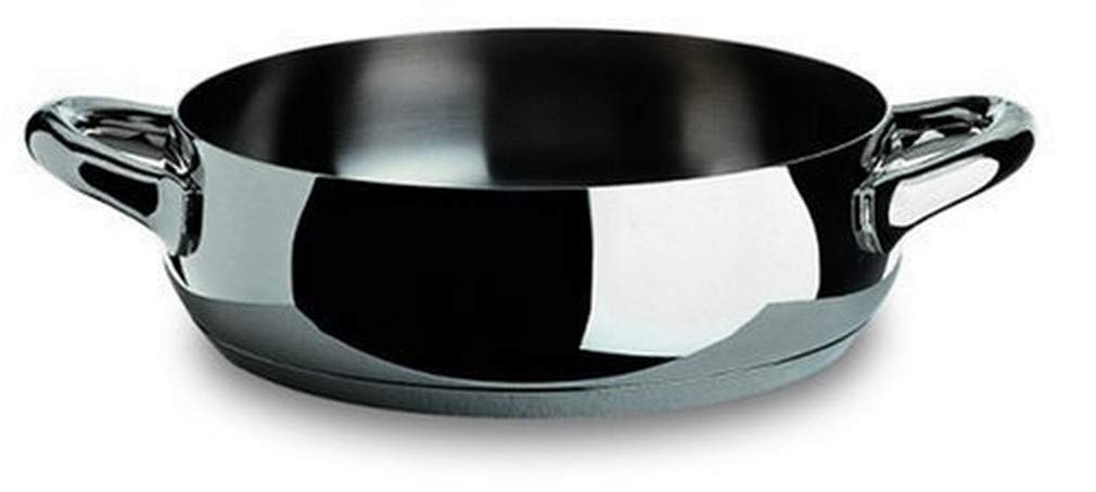 Alessi Mami Flache Kasserolle, Edelstahl, Silber, 28 cm Silber 28 cm, Silber 28 cm