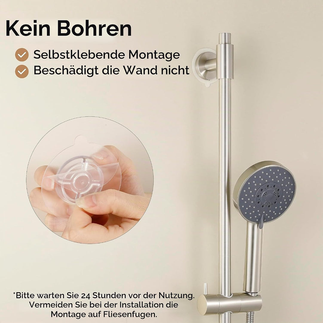 KES Duschstange ohne Bohren Brausestange Edelstahl 18/8 Duschstange mit Duschkopfhalterung Duschkopf