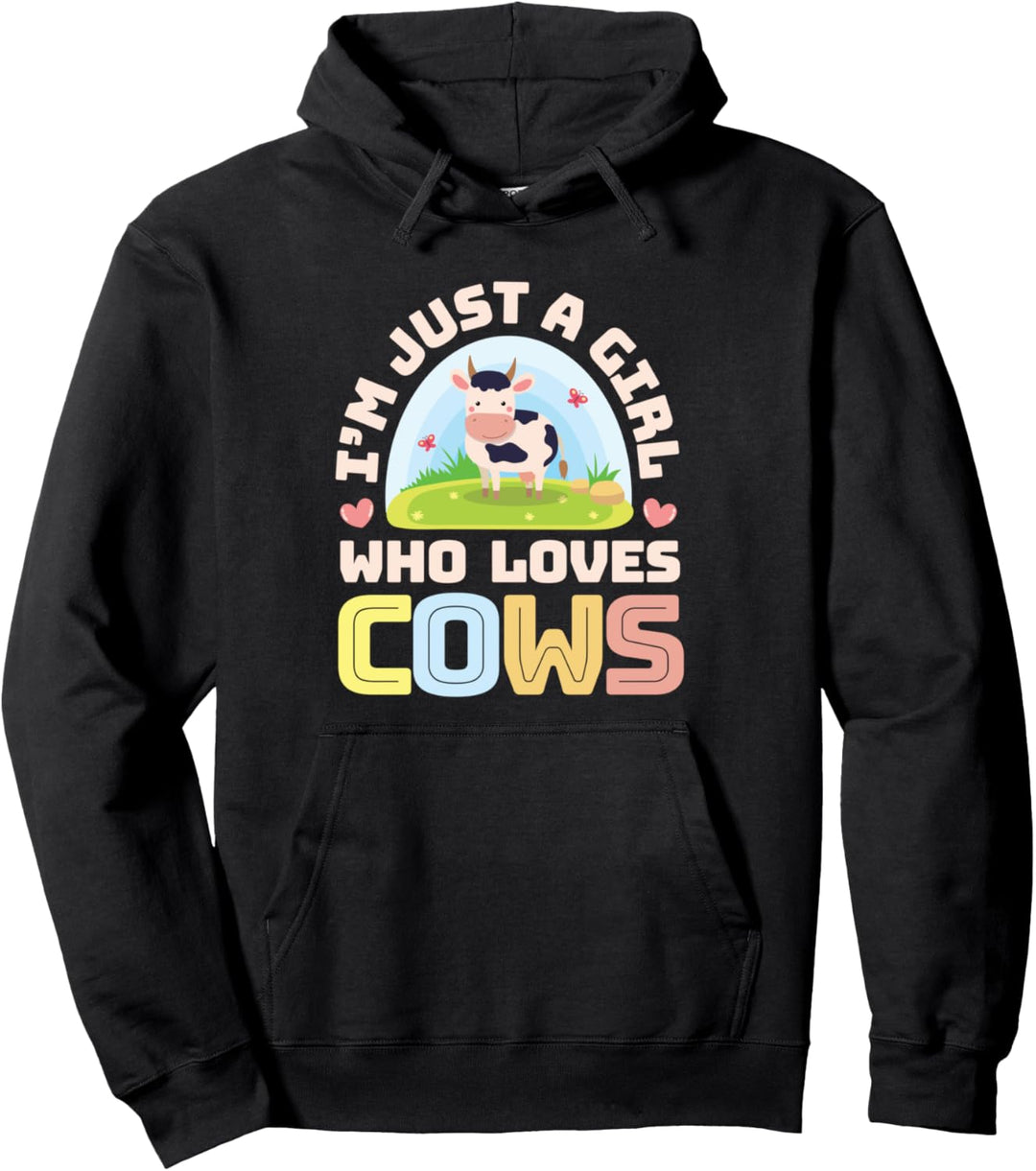 Nur ein Mädchen, die liebt Kühe Niedlich Kuh Farming Farm Pullover Hoodie