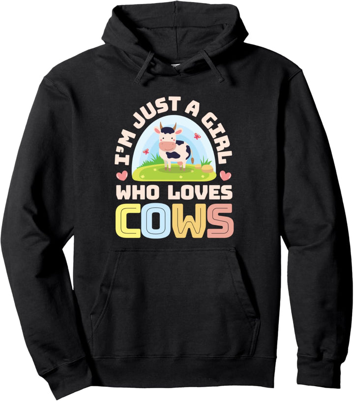 Nur ein Mädchen, die liebt Kühe Niedlich Kuh Farming Farm Pullover Hoodie