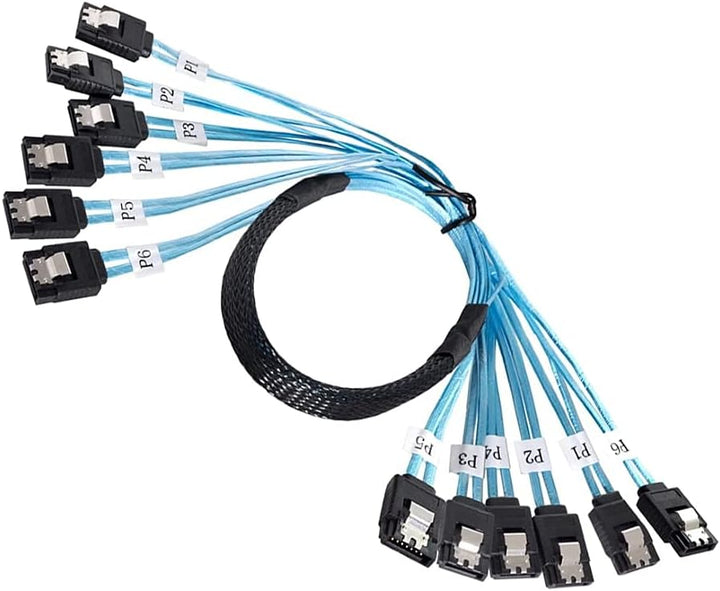 ChenYang CY SAS 6 SATA 7-Pin-Stecker Interner Host auf 6 SATA 7-Pin-Stecker Zielfestplatte 6 Gbit/s