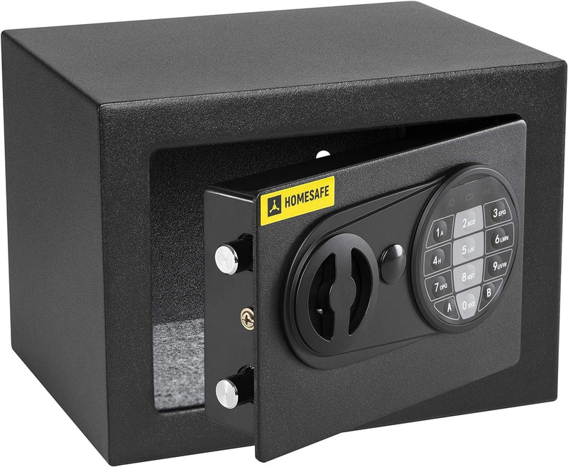 Homesafe HV17E Tresor Safe mit Elektronischem Schloss, 17x23x17cm (HxWxD), Carbon Satin Schwarz, 17x
